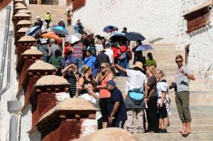 travelers in potala palace
